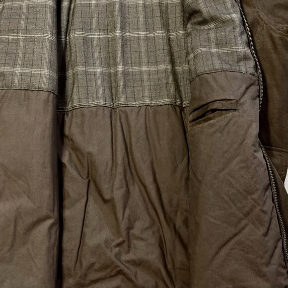 Vintage Nautica Waxed Field Coat Size M Brown Leather Collar Heritage Workwear - Picture 8 of 14